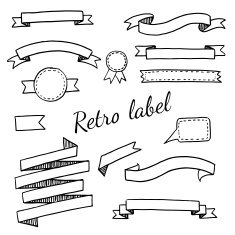 Vintage label and ribbons