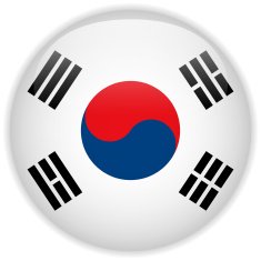 South Korea Flag glossy button N2