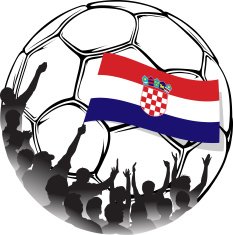 Croatian Soccer or Football Fans Waving national flag