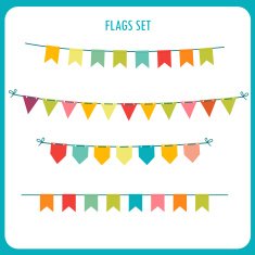 Flags garlands colors vector set N2