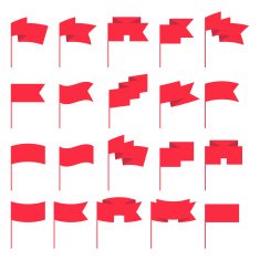 Small flags templates set vector illustration N2