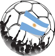 Argentina Soccer or Football Fans Waving national flag