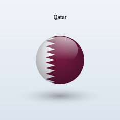 Round flag of Qatar