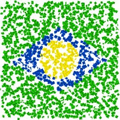 Party confetti pattern brazil flag Vector