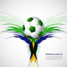 Soccer beautiful ball with brazil colors grunge background vector