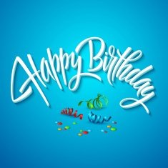 happy birthday card typography Vector illustration