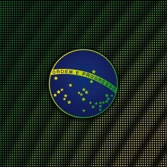 Digital background with blue disc of flag Brazil