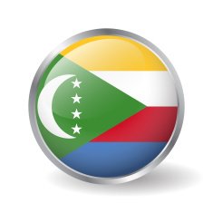 Comoros flag button vector