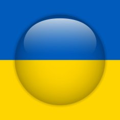 Ukraine Flag Glossy Button N2