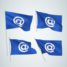 Email symbol - blue vector flags