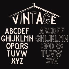 retro alphabet for labels N2