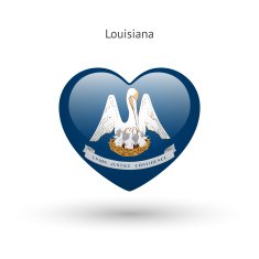 Love Louisiana state symbol Heart flag icon