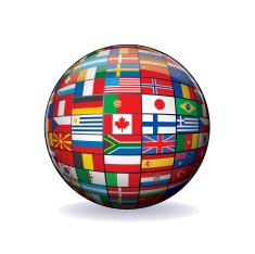 Globe from World Flags Vector Image