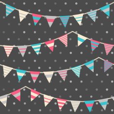 Colorful pattern with bunting and garland N4