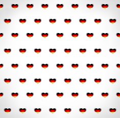 Seamless patriotic background with Germany flag glossy heart shapes
