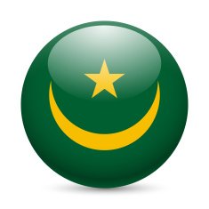 Round glossy icon of Mauritania