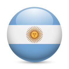 Round glossy icon of Argentina
