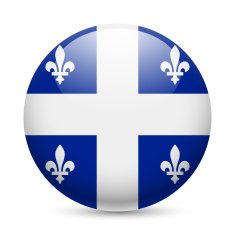 Round glossy icon of Quebec