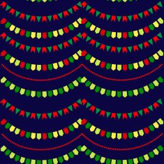 seamless pattern of festive garland flags