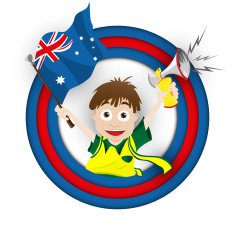 Australia Soccer Fan Flag Cartoon N2