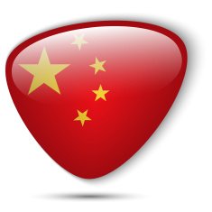 China Flag Glossy Button