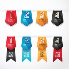 Modern Design button banners number vector