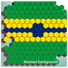 Vector hexagon background in Brazil flag
