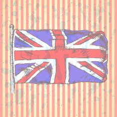 Sketch Unaited Kingdom flag vector background