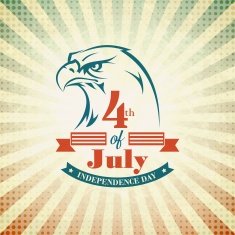 Independence Day holiday card with typography and an eagle