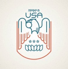 Made in the USA Symbol with American flag and eagle N2