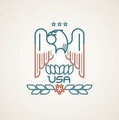 Made in the USA Symbol with American flag and eagle N4