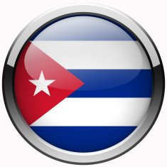 cuba flag gel metal button