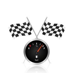 Gas Gage and Checker Flag Illustration N2