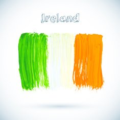 Painted Irish flag vector illustration