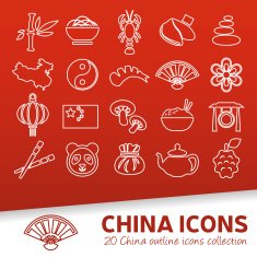 china outline icons