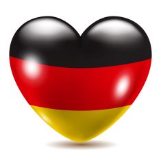 Heart shaped icon with flag of Germany