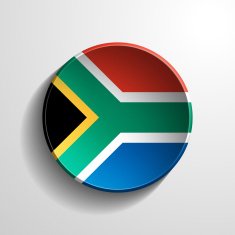 South Africa 3d Round Button