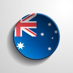 Australia 3d Round Button