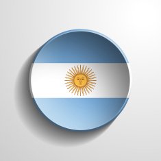 Argentina 3d Round Button