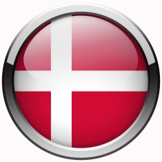 Denmark flag gel metal button