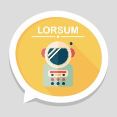 Space Astronaut flat icon with long shadow eps10 N67