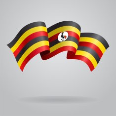 Ugandan waving Flag Vector illustration