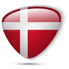 Denmark Flag Glossy Button