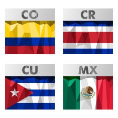 flags in polygonal style N7