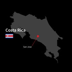 Detailed map of Costa Rica and capital city San Jose