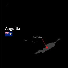 Detailed map of Anguilla and capital city The Valley with