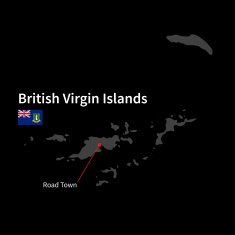 Detailed map of British Virgin Islands and capital city Road