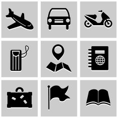 Transportation icons set great for any use Vector EPS10