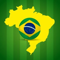 Map and Soccer ball of Brazil