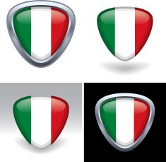 Metallic Italian Flag Icons